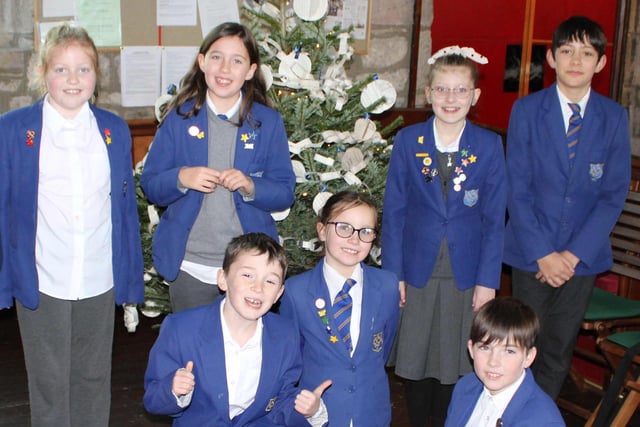 Pupils at Fairfield Endowed Junior tree decorating for St Peters church tree festival. Photo submitted
