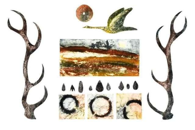 Sarah's work combines a variety of mixed media approaches to the shapes of the natural world.