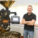 Ground Effect Coffee, Chris Berry with the roaster. Photo Jason Chadwick