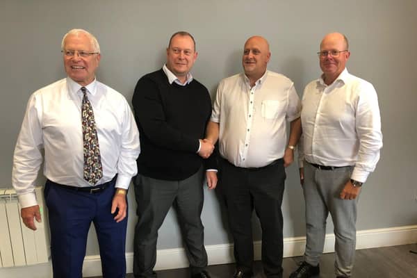 L to R - L Bloom and S Plant of A4 Laser Labels and T Pattison and C Parklander of Interket Limited 