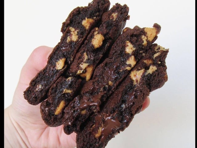 Have you ever seen a cookie as perfect as these dark, melted chocolate and Reese's Pieces ones made by Alana Nice?