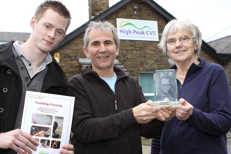 A National award for High Peak CVS. Pictured are: James Cross, Nigel Caldwell and Carol Evans