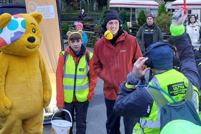 Vernon Kay stopped at the Old Hall Hotel as part of his ultra marathon for Children in Need. Photo Rick Ellis