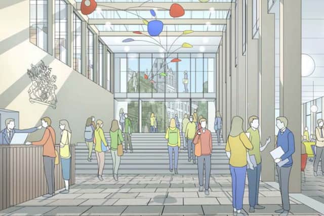 Artist's impressions of the proposed new Derbyshire County Council headquarters in the grounds of County Hall. Image from HLM Architects.