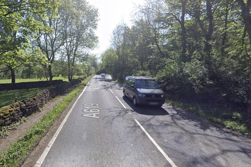 A619 Chesterfield Road, from the A621 Golden Gates roundabout to Top Lane, Eastmoor.