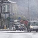 Snow is causing traffic chaos in Buxton. Photo Jason Chadwick