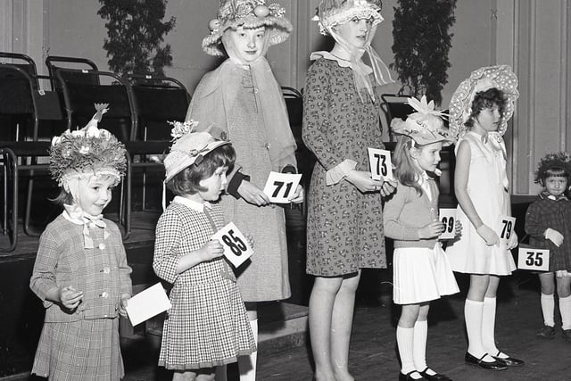Adults and children took part in an Easter bonnet competition in Pavilion Gardens back in 1966. Photo Buxton Advertiser Archive