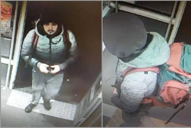 Derbyshire police want to speak to the man pictured in connection with a number of thefts in Buxton