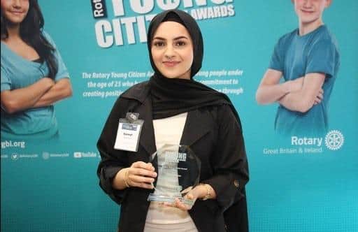 Globetrotting young Muslim woman, Naimah Kadar, has been named young citizen of the year after being nominated by Buxton Rotary Club.