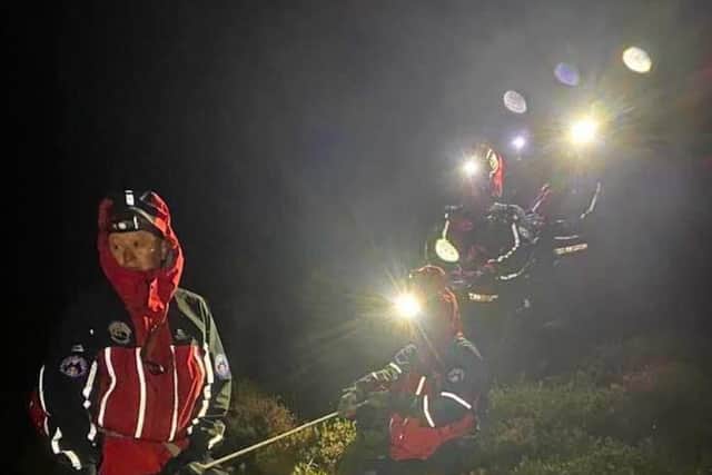 The rescue callout was made at 7.42pm and the team did not return till 2am. Photo Buxton Mountain Rescue Team