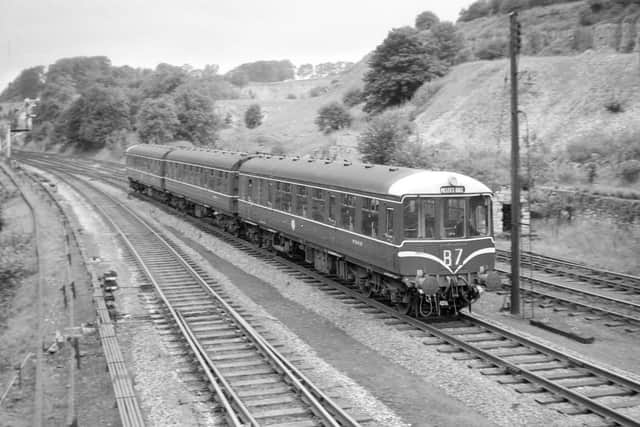 Diesel Multiple Unit at Millers Dale, prior to the line's closure.