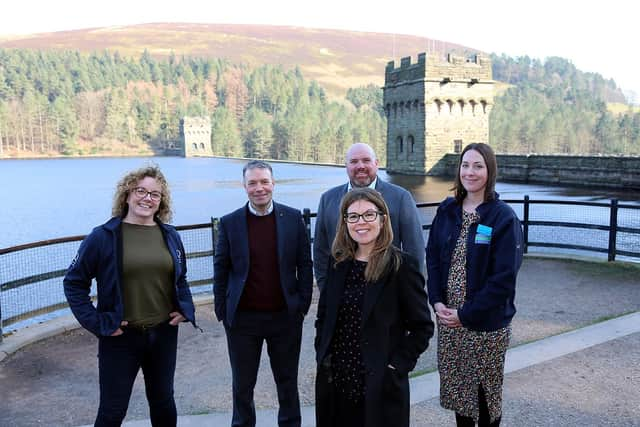 Marketing Peak District & Derbyshire boss Jo Dilley, centre, with, from left, Sarah Fry of the Institute of Quarrying, Ed Cavanagh of Breedon Group, Mathew Dakin of Northern, and Donna Marshall of Severn Trent.