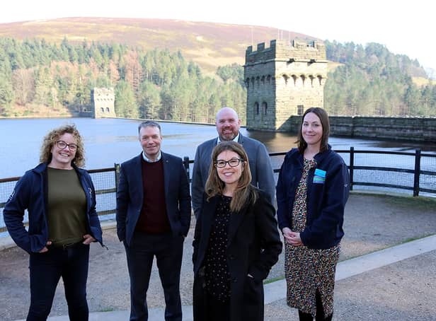 Marketing Peak District & Derbyshire boss Jo Dilley, centre, with, from left, Sarah Fry of the Institute of Quarrying, Ed Cavanagh of Breedon Group, Mathew Dakin of Northern, and Donna Marshall of Severn Trent.