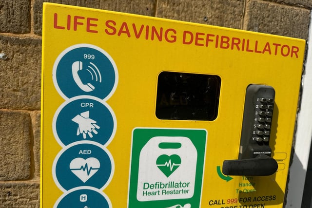 A stock photo of a defibrillator in Glossop, High Peak.