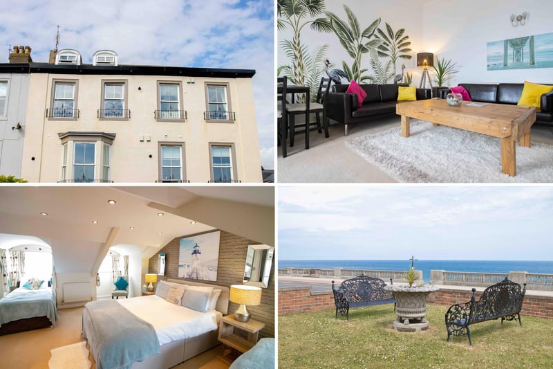 A two-bedroom apartment over two floors that accommodates up to six. It looks out over Roker Pier, and is available for about £145 per night.