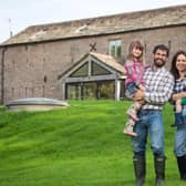 Kelvin Fletcher with his wife Liz and two of their four children, Marnie and Milo.