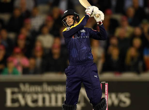 Joe Root top-scored with 49 off 36 balls. (Photo by Gareth Copley/Getty Images)
