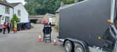 Film crews in Castleton.