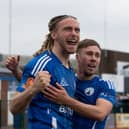 Kieran Burton and Johnny Johnston celebrate the win.