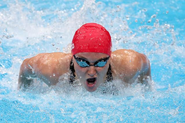 Abbie Wood competes in the Women's 200m Individual Medley at Tokyo Aquatics Centre (Photo by Jamie Squire/Getty Images)