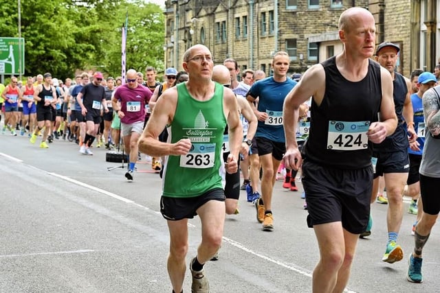 Focused runners set off from Buxton Opera House. Pic Bryan Dale