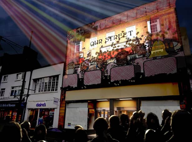 Capturing the Moment will be projected onto the former M&S store in Buxton's Spring Gardens this weekend