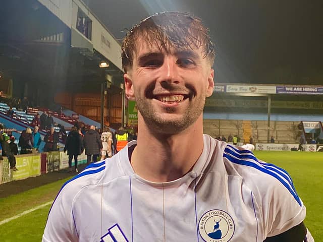 Cian Coleman hit a hat-trick in the win. Photo: Buxton FC.