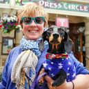 Daschund Greta has starred in two of the shows at this years Buxton International Festival. Pictured- Greta and owner Pat Legg.