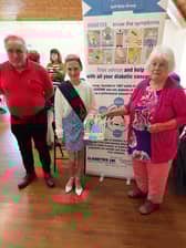 Hayfield Wells Dressing Queen and Sue Barber at a recent Hayfield event with a representative from Cardiac Risk in the Young. Pic submitted