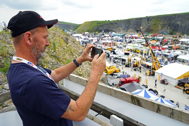 Jj Purcell taking a picture of the exhibition site. Photo Brian Eyre