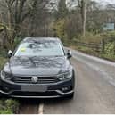 The driver has received a fine after he chose a parking spot on the bend of the road, causing danger to other cars and ruining grass.