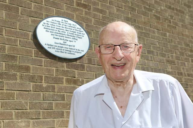Geoffrey Woolley who was playing in the cricket match and saw the bomb fall