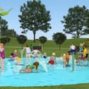 An artist's impression shows the upgraded Bakewell splash pad.