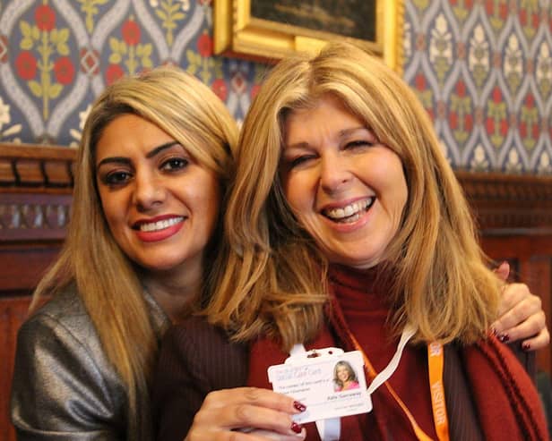 Raj Johal, executive director of Derby carers organisation Blue Sky Brokers with carers champion Kate Garraway, is urging people to check up on people who are carers at Christmas