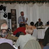 David Exwood addresses the meeting with Derbyshire farmers