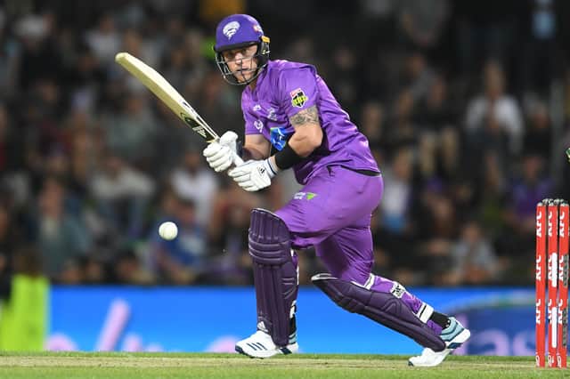 Ben McDermott batting for the Hobart Hurricanes during the Big Bash League eliminator finals match against Sydney Thunder. (Photo by Steve Bell/Getty Images)