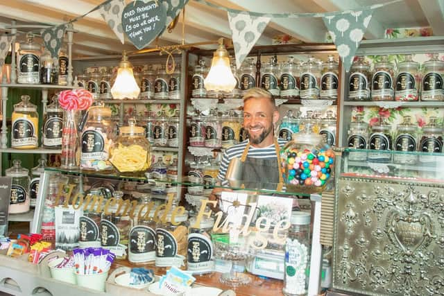 Dave Walker behind the counter at Edward & Vintage in Tissington (photo: Hansons/Mark Laban)