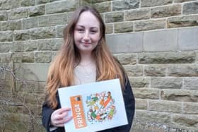 Elizabeth Rose with her winning Fringe design