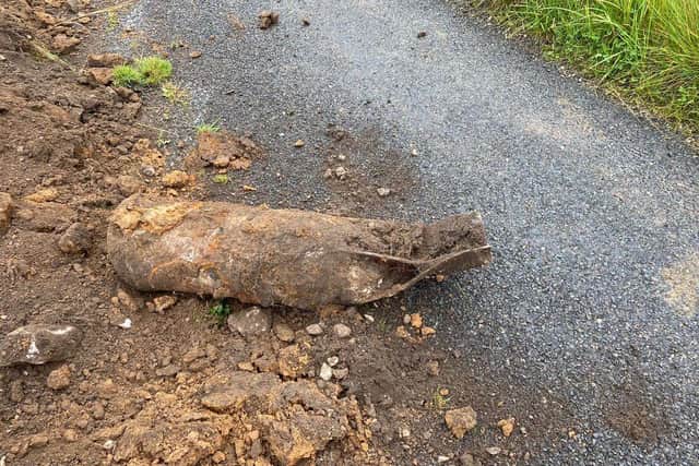 The World War Two bomb was determined to be live and was blown up by the bomb squad in a controlled explosion. Image: Western Power Distribution, via Facebook.