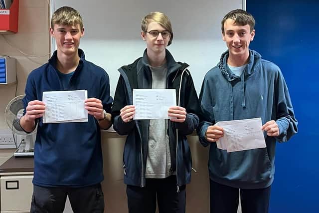 Students celebrating excellent GCSE results. Photo BCS