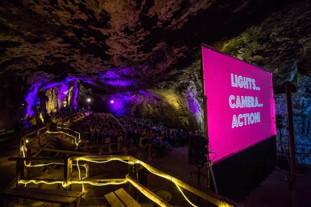 Win two tickets and a food and drink package to see a screening of your choice at The Village Screen pop up cinema experience at Peak Cavern. Pic submitted.