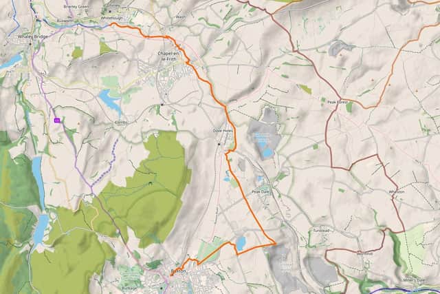 A map of the route created by Buxton Town Team