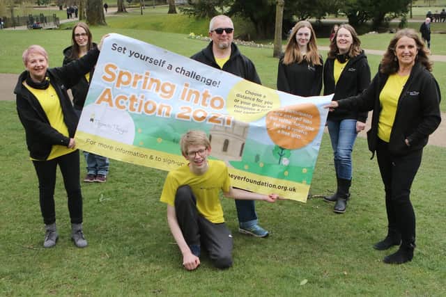 Chris Theyer and some of the foundation's supporters launch their new Spring into Action campaign