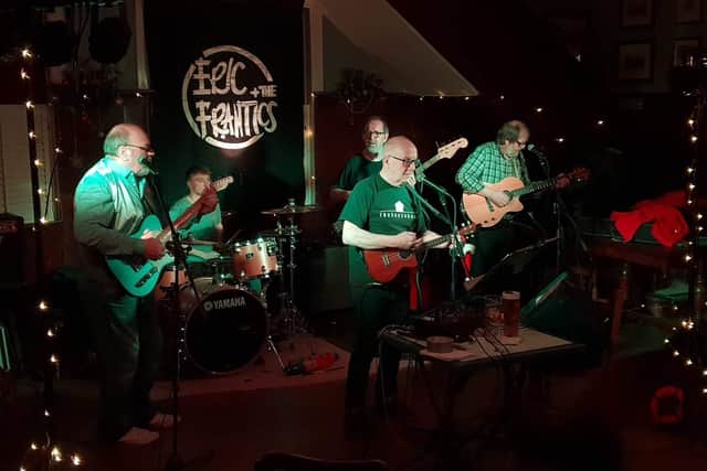 Eric and the Frantics at one of their most recent gigs - with Lauren's cousin Tom Downs on the drums