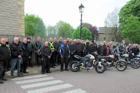 Members and friends of Buxton Motorbike Club who took part in the charity ride.