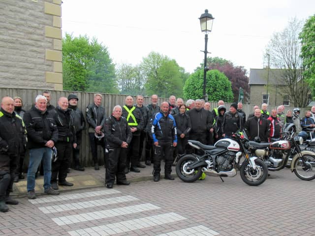 Members and friends of Buxton Motorbike Club who took part in the charity ride.