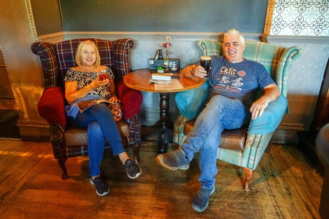 A duo enjoying a drink in the bar. Photo Brian Eyre