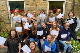 Big smiles for the class of 2023 from Buxton Community School who are celebrating their A level results. Pic submitted