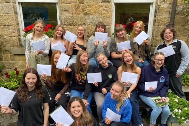 Big smiles for the class of 2023 from Buxton Community School who are celebrating their A level results. Pic submitted
