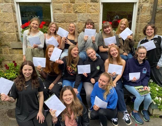 Big smiles for the class of 2023 from Buxton Community School who are celebrating their A level results. Pic submitted
